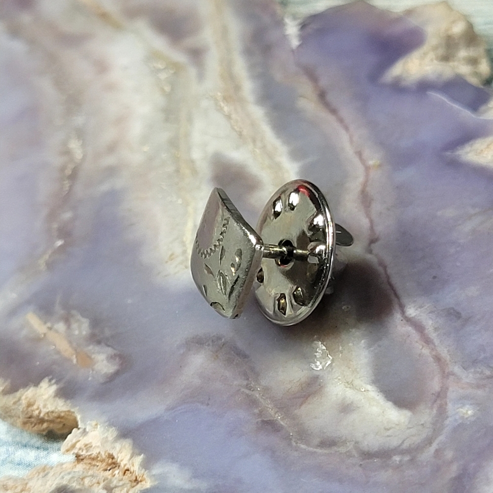 Silver Sterling Engraved Tie Pin. - Picture 2 of 8